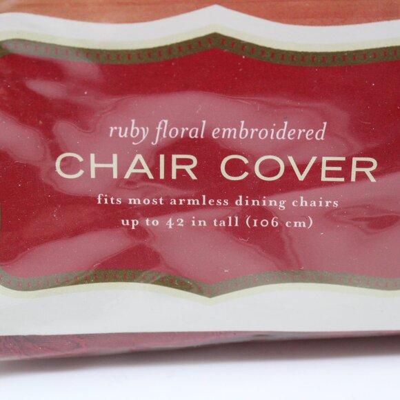 3 Target Ruby Floral Embroidered Chair Cover - Fits up to 42" Tall Chair-Holiday - Picture 3 of 6